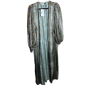 BAM Snake Print Open Front Kimono Balloon Sleeve Size Large NEW!